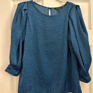 Banana Republic Long Sleeve Silk Animal Print Blouse